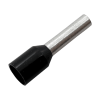 Insulated black wire end ferrule for 1.5mm² cables, single entry.