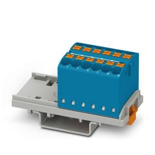 Phoenix Contact 3273024 Distribution block with rail adapter blue 12p