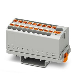Phoenix Contact 3273110 Distribution block with rail adapter grey 19p